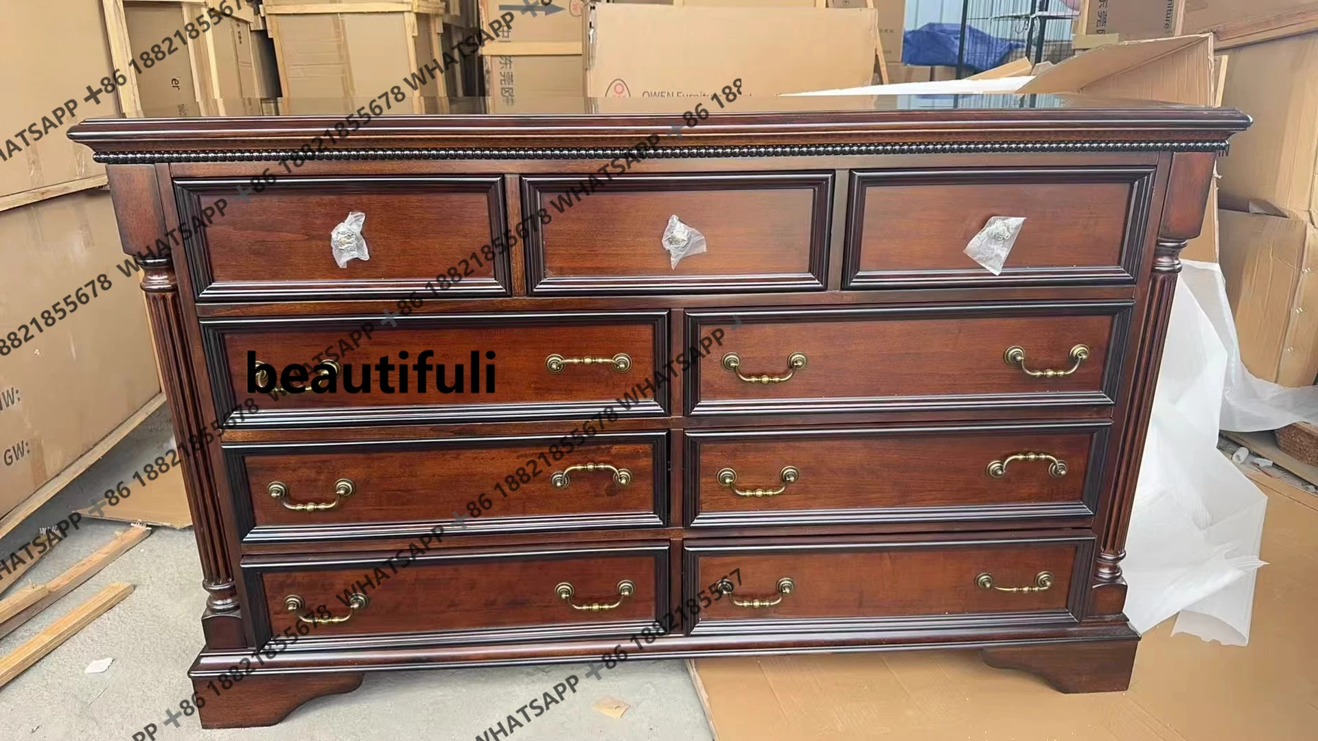 

American country solid wood, bedroom storage, wall storage cabinet dresser, bedroom TV cabinet