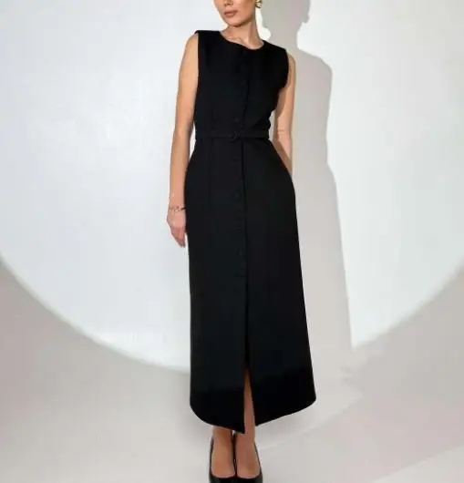 

Summer 2025 Elegant Belted Slimming Commuter Dress Stylish New Fashion for Women