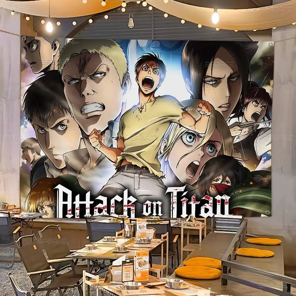 A-Attack On Titan Anime Small Size Cheerleading Banner Hand Pulled Flag Outdoor Atmosphere Flags