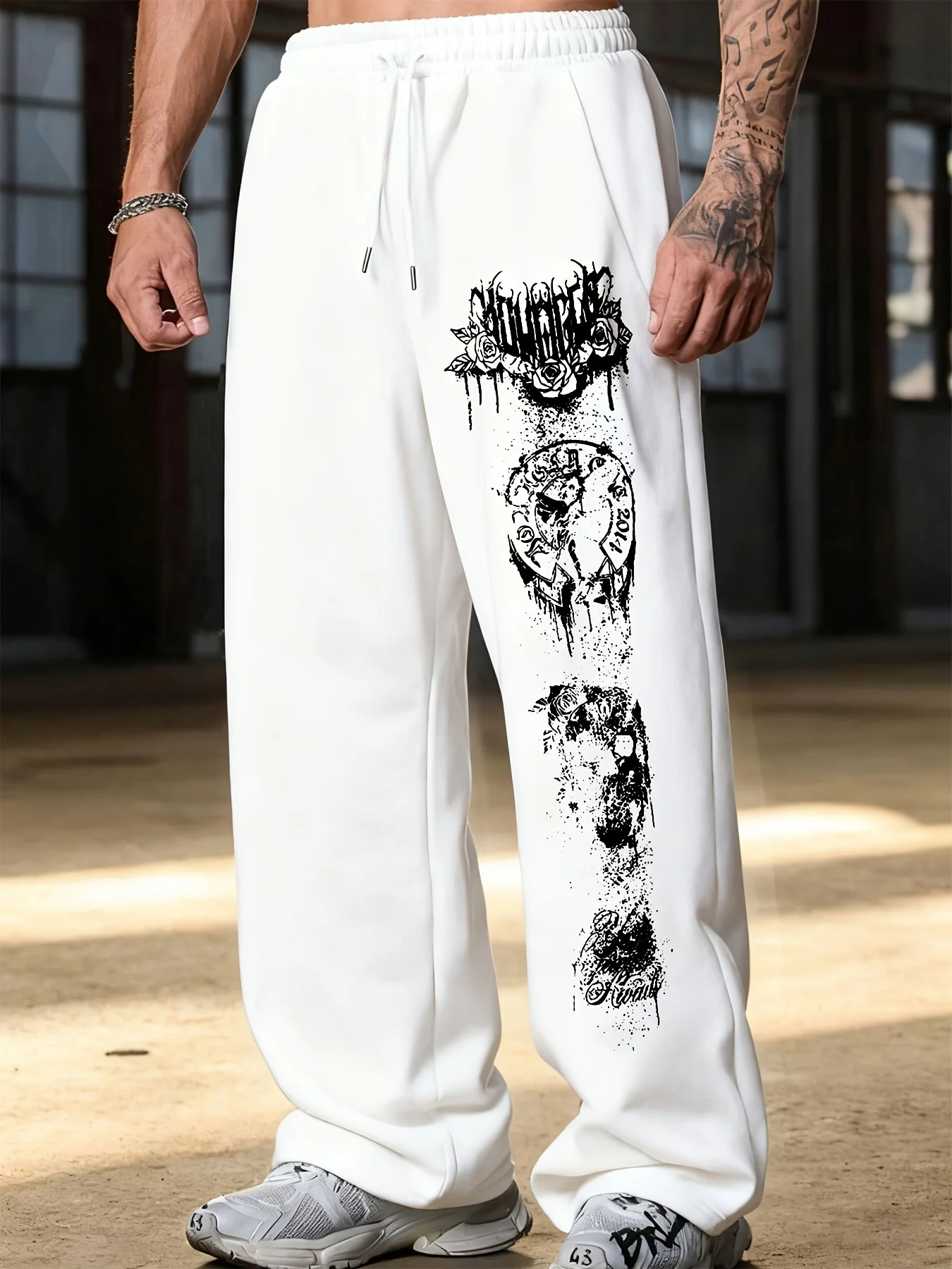 

Мужские универсальные однотонные свободные повседневные спортивные брюки на шнурке, весенне-осенние мужские повседневные домашние брюки для улицы