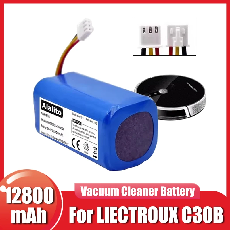 14.4V/14.8V 12800mAh，for LIECTROUX C30B XR500 E30 for PROSCENIC 800T 830P 820P 820T 820S robotic vacuum cleaner