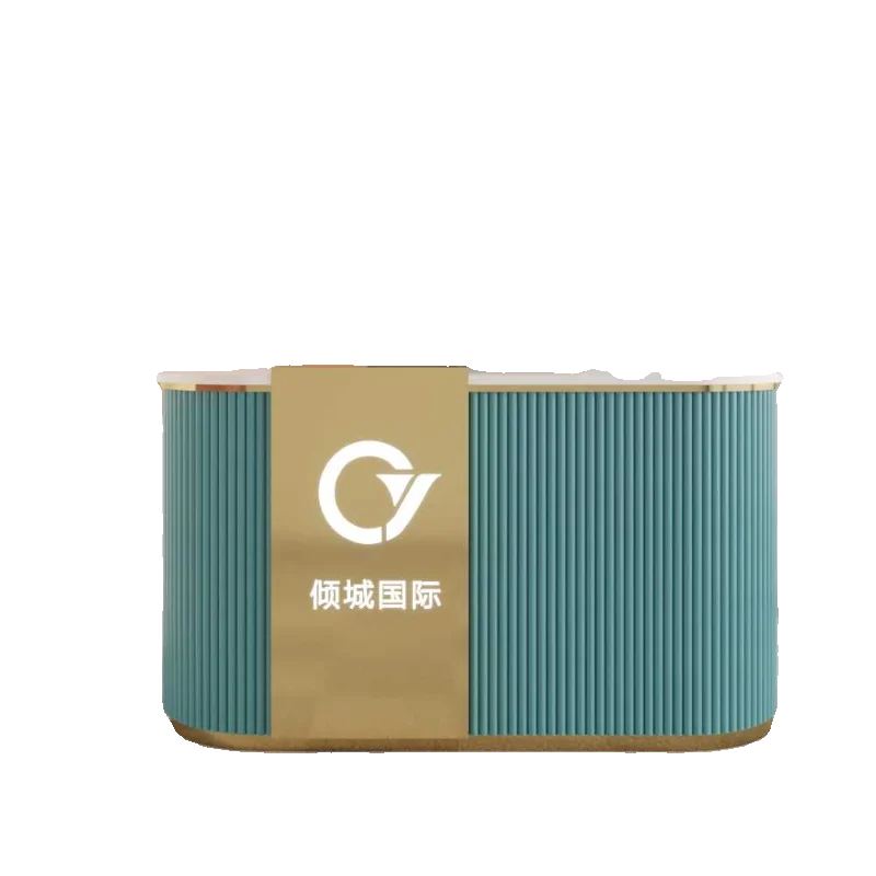 Wooden Podium Stand Tempered Glass Desk Party Reception Tables Home Bank Office Secretary Furniture Bar Furnishings Restaurant