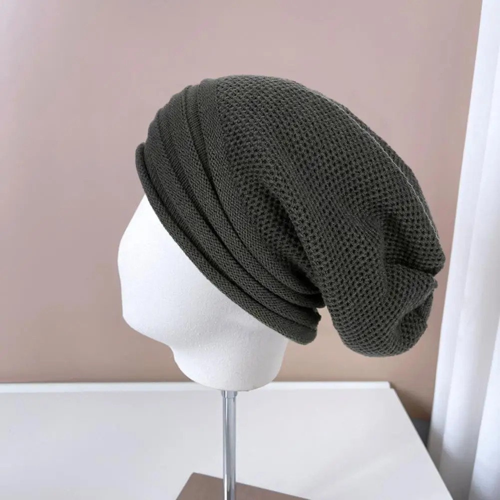 Elastic Knitted Hat Cozy Knitted Unisex Fall Winter Hat with No Brim Soft Warm Elastic Fit Windproof Cap for Men for Different