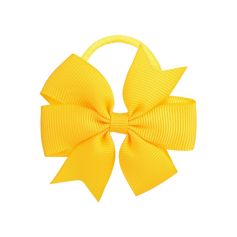 Clássico Ribbon Bow para meninas, suporte de rabo de cavalo, elásticos Hairbands, acessórios de festa, 2.4 ", 20pcs por lote