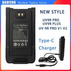 BAOFENG UV-9R PLUS Battery 8000mAh Li-ion Battery Support USB Cable Charge For Walkie Talkie UV-9RPlus Two Way Radio