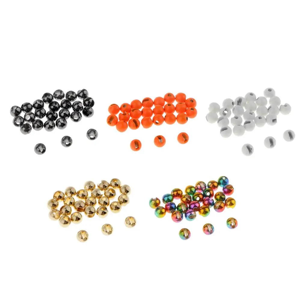 

25pcs/lot 4.0mm Slotted Tungsten Beads Fly Fishing Tying Materials for Jig Hooks