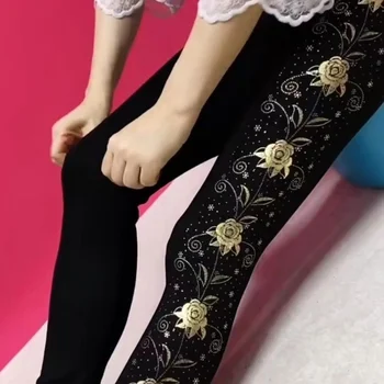 Verão primavera ouro lantejoulas glitter leggings calças de cintura alta elástico preto bottoms lápis calças