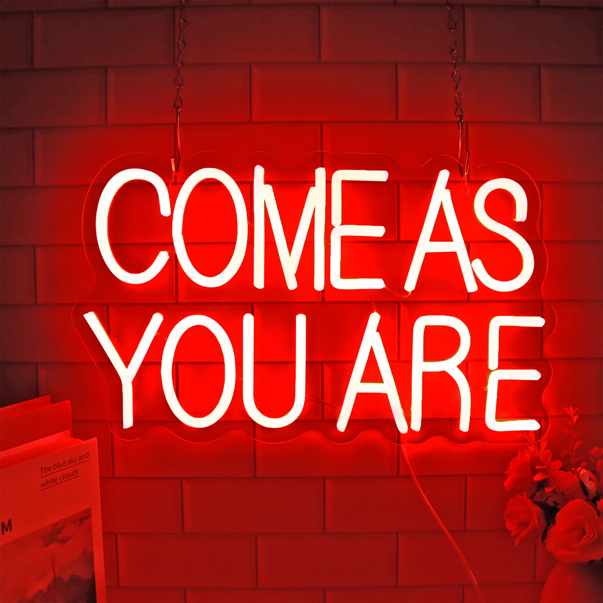 Come As You Are Neon Sign Vintage Wall Neon Led Sign Welcome Neon Sign Retro Hanging Led Neon Sign Light Gifts for Her Him