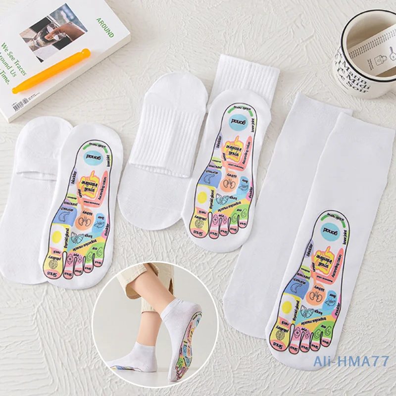 Visceral Colorful Diagram Massage Relieve Tired Feet Socks Acupressure Foot Massager Reflexology Socks Foot Point Tool Foot Care