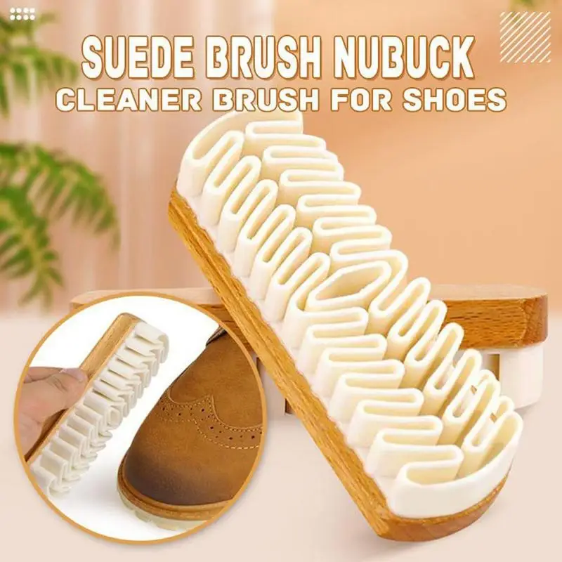 Nubuck Shoes Brush Suede Care Cleaning Brush With Wooden Handle Leather Cleaning Kit For Boots Heels And Sneaker Cleaning Tools