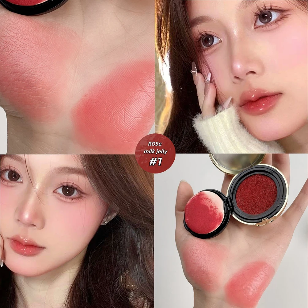 Custom Cushion Blush 3-colors Dual-purpose Bulk Private Label Misty Touch Long-lasting Hydrating Texture Natural Makeup Vegan