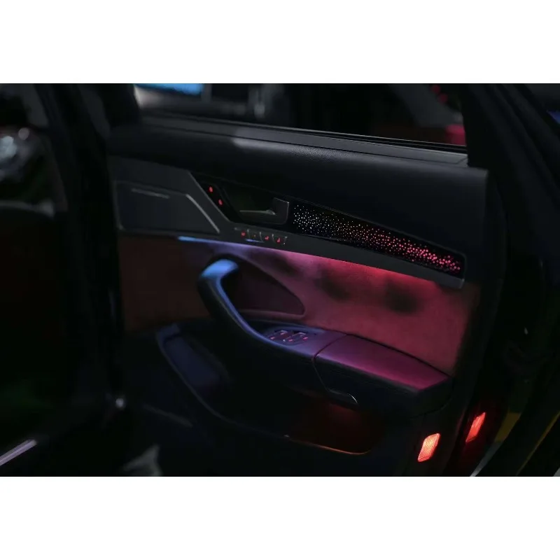 LED Strip Light for Car Interior Piano Black Starry Sky Style Panel Ambient Light 256 Colors A8 D4 2011-2017 Auto Interior