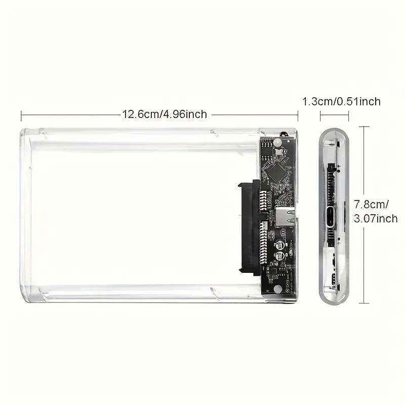 Transparent Portable Hard Drive Case 2.5-inch USB 3.0 External Read Desktop Laptop Sata Mechanical SSD Solid State