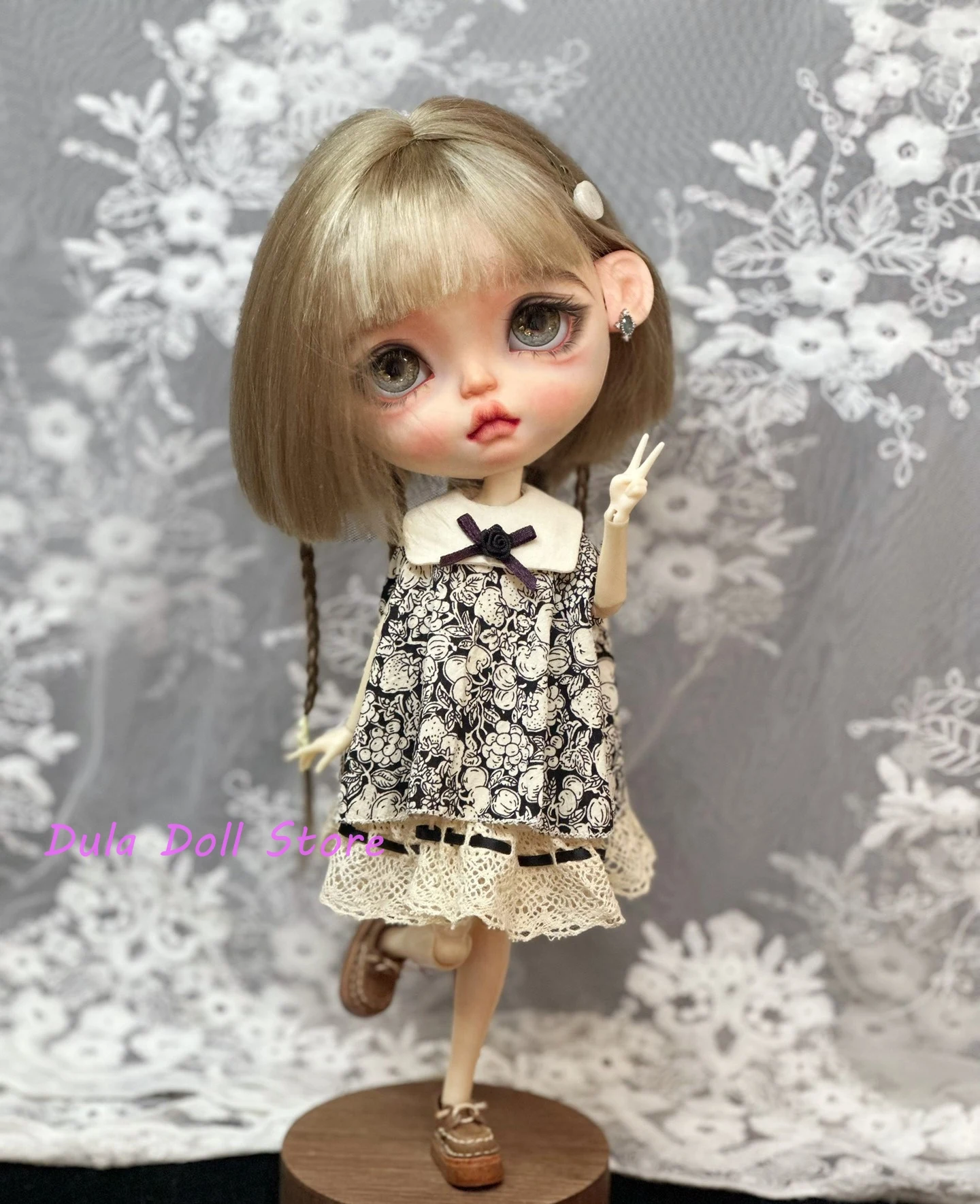 

Dula Doll Clothes Dress Lilac lace dress Blythe ob24 ob22 Azone Licca ICY JerryB 1/6 Bjd Doll Accessories