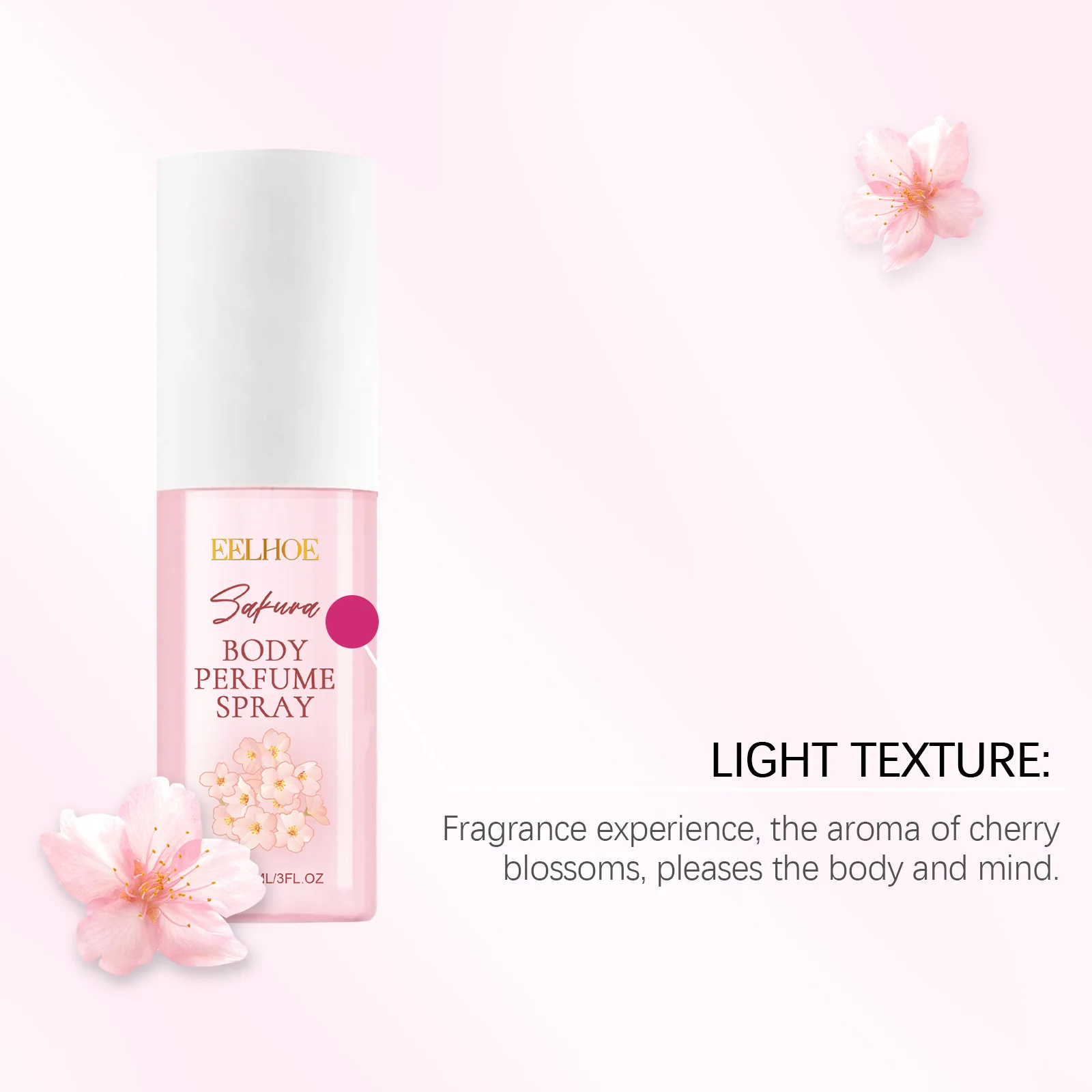 Sakura-Long Lasting Body Perfume Spray para Mulheres, Fragrância, Remoção de Odor nas axilas, Pele fresca Hidratante, Refrescante