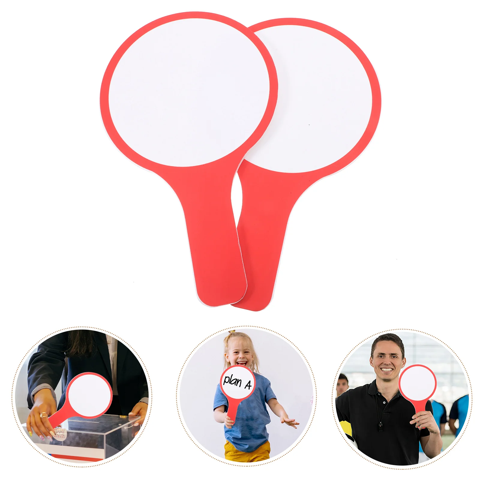 2pcs Mini White Board Dry Erase Paddle Handheld Sign Holder For Classroom Voting Auction Auction Paddles For Students Classroom