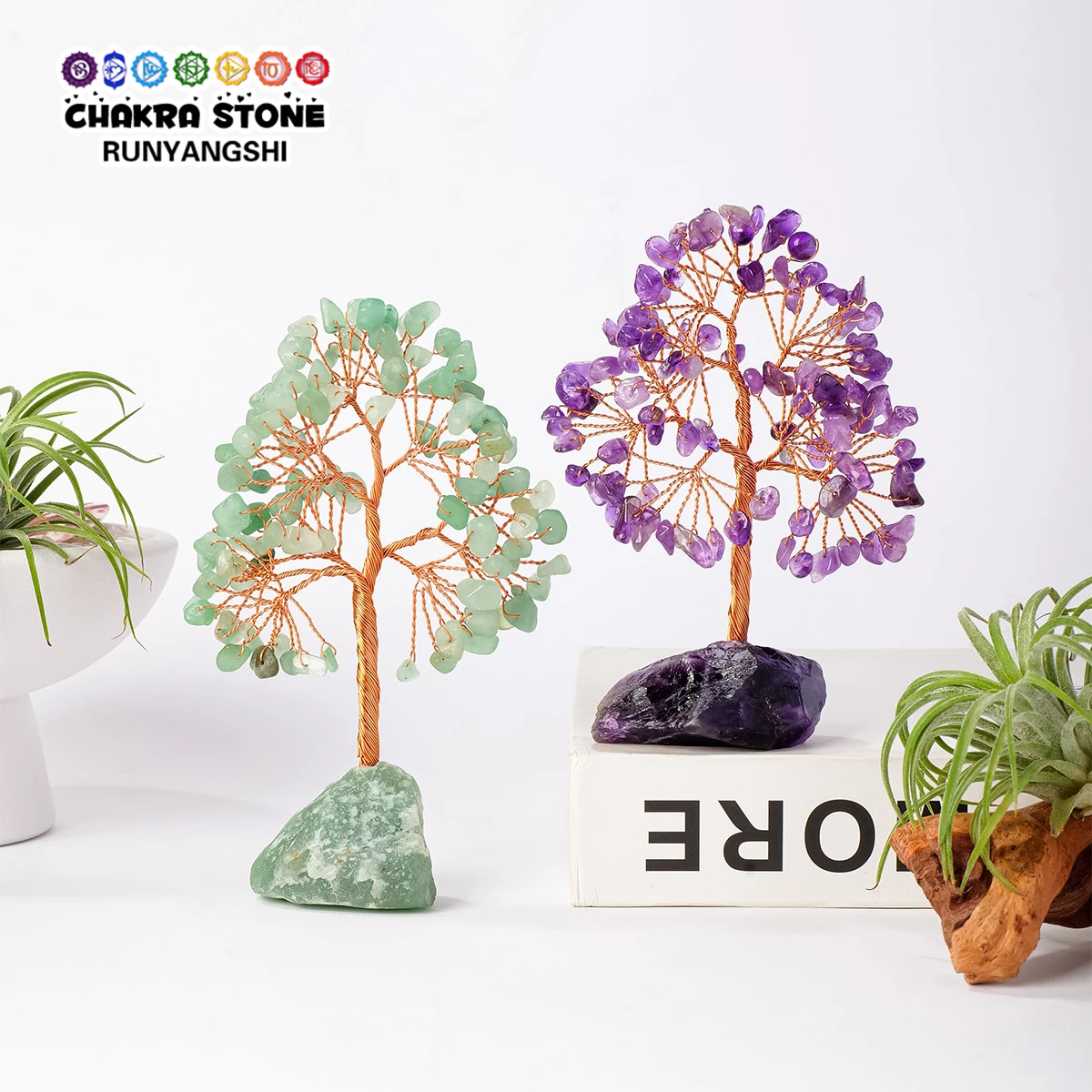 Natürlicher Amethyst Citrin Rohstein Baum Kristall Edelstein Basis Heimdekoration Handwerk Wahrsagerei Energie Heilung Meditation Geschenke