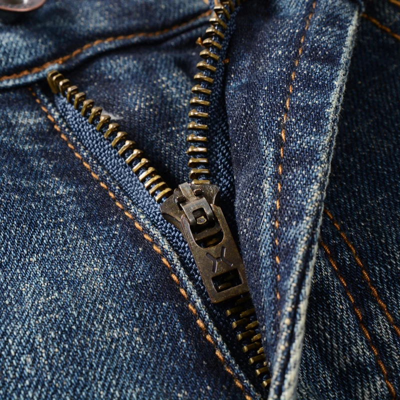 Fashion Designer Men Jeans Retro Washed Blue Elastic Stretch Slim Ripped Jeans Men Casual Trousers Vintage Denim Pants Hombre