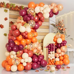 Burgundy Matte Orange Rose Gold Balloon Garland Arch Kit Birthday Party Decor Kids Wedding Party Supplies Baby Shower Balloon