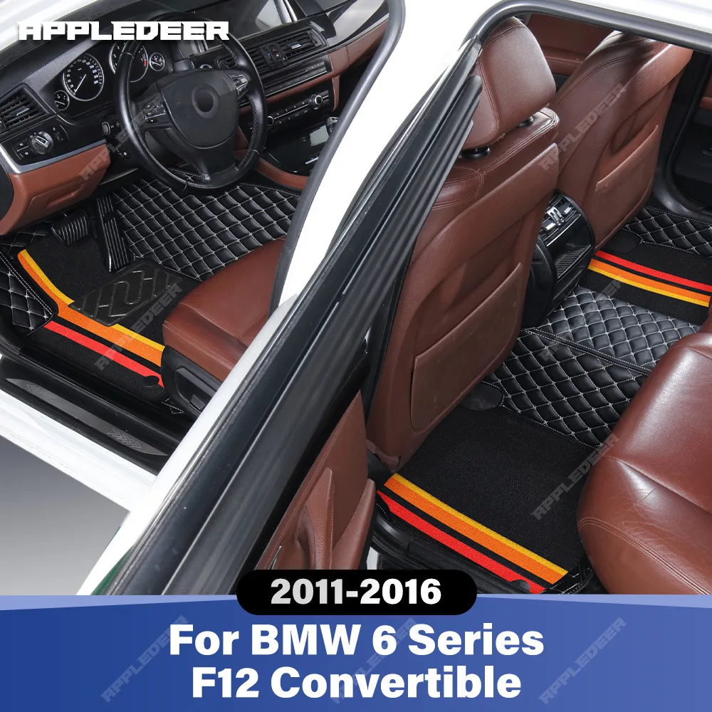 

Для BMW 6 серии F12 Convertible 2011-2016 двухслойные автомобильные коврики на заказ, автомобильный ковер, аксессуары для интерьера