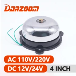 Tradition Electric Bell  AC110V/220V DC12/24V Call Rings Loud 4 inch High DB Alarm House Doorbell School Factory Bell