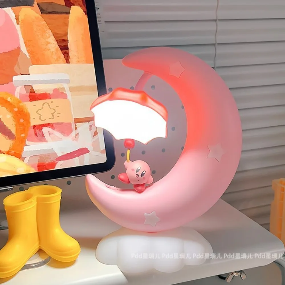 Cute Kirby Moon Night Light, Kawaii Bedroom Bedside Lamp, Ambient Sleep Light, Creative Birthday Gift & Room Decor view 4