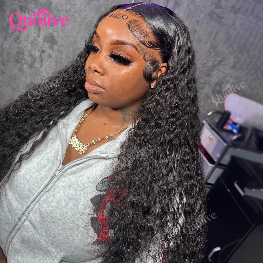 

13x6 Hd Lace Deep Wave Frontal Wig Мокрые и волнистые вьющиеся человеческие волосы Парик Свободная волна воды 13x4 Hd Парики фронта шнурка для чернокожих женщин