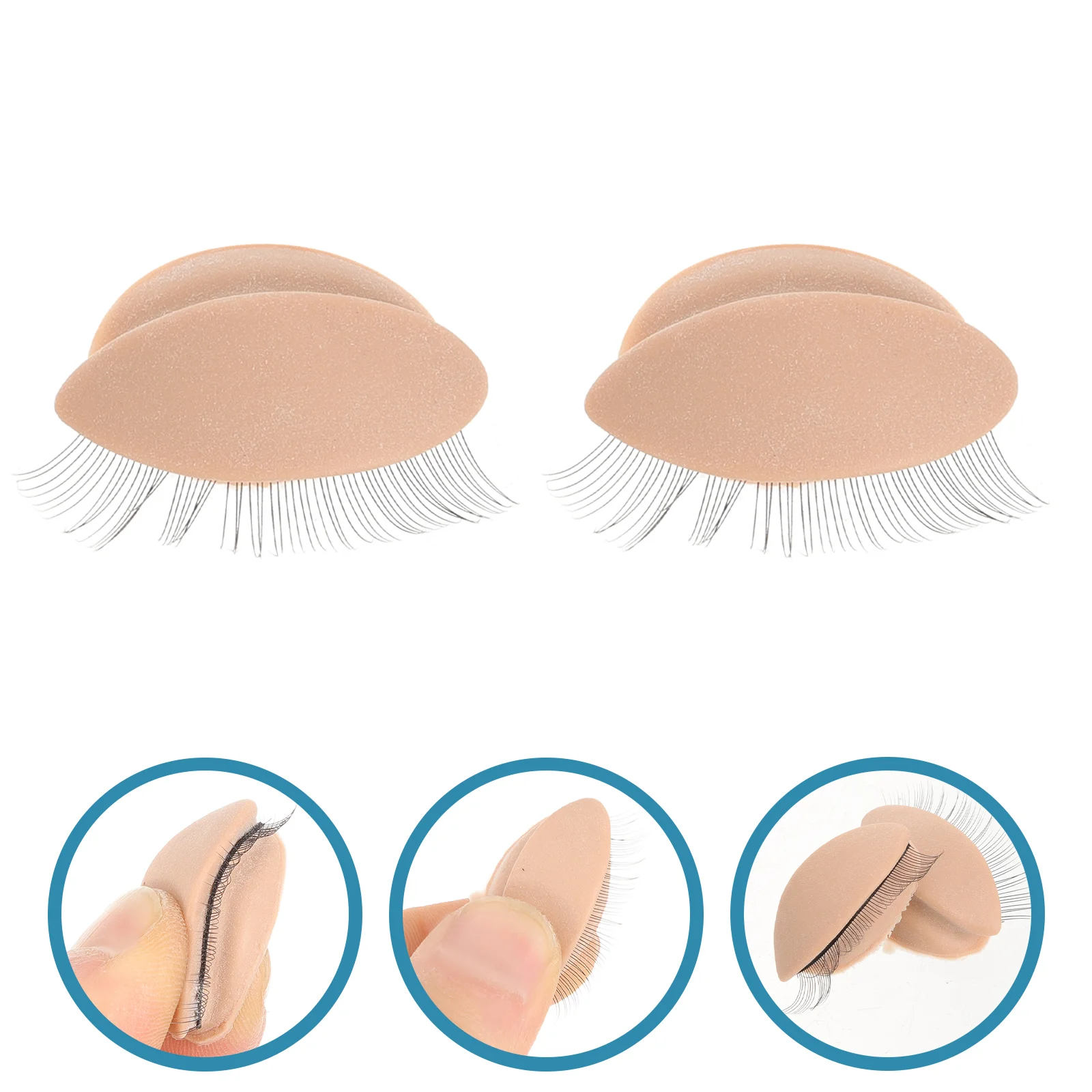 

3 Pairs Replace Replaceable Lash Practice Module False Eyelids with Lashes Silica Gel Removable Eyelash for Eyelashes Extension