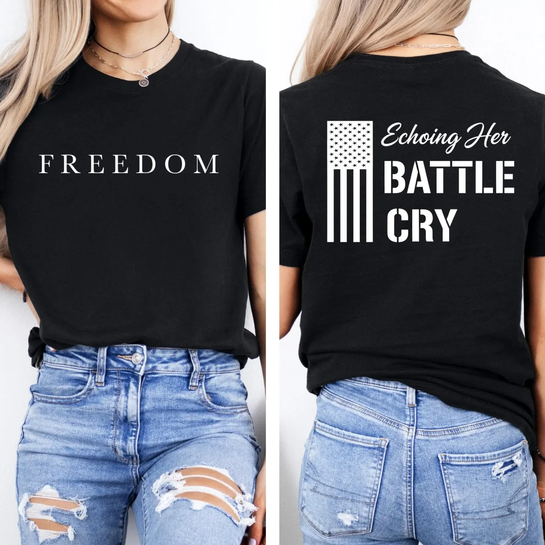 Inspiration femme haut Empowerment Empowerment T-shirt femme haut inspirant chemise neutre bataille cri Erika Kirk chemise