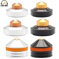 1pc CNC Machined Aluminum Brass Spike Stand Base Mat Feet for Audio Amplifier Speaker Subwoofer DAC CD Player Radio PC DIY HiFi