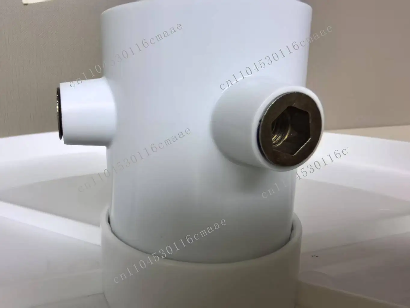 14.5 Portable Umbrella Table Terrace Pool Beverage Shelf White Plastic Round Outdoor Beach Umbrella Tray Table
