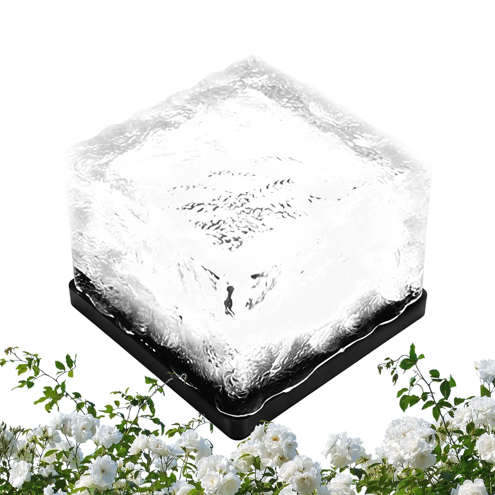 Solar Brick Lights Outdoor Waterproof Ice Brick Shape LED Path Lamps Solar Lights Outdoor For Yard Lawn Patio Porch Walkway