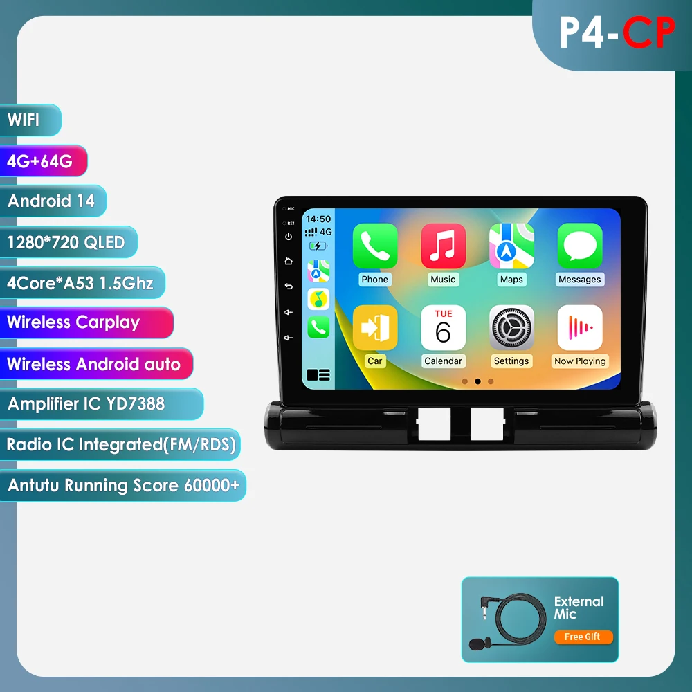 Hizpo 2 Din Autoradio voor C3 Aircross 2017-2023 C4 Audio Multimedia Speler CarPlay Android Auto GPS BT WIFI FM RDS Autoradio AI - afbeelding 1