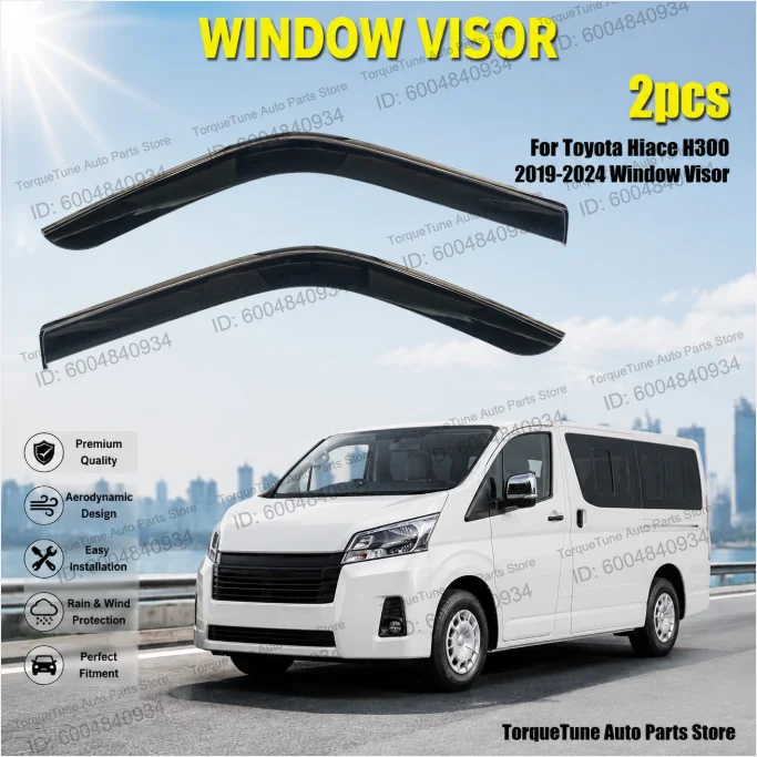 In Channel Premium Direct Fit Easy Installation Window Visor Wind Deflector For Toyota Hiace H300 2019-2024 Rain Guard