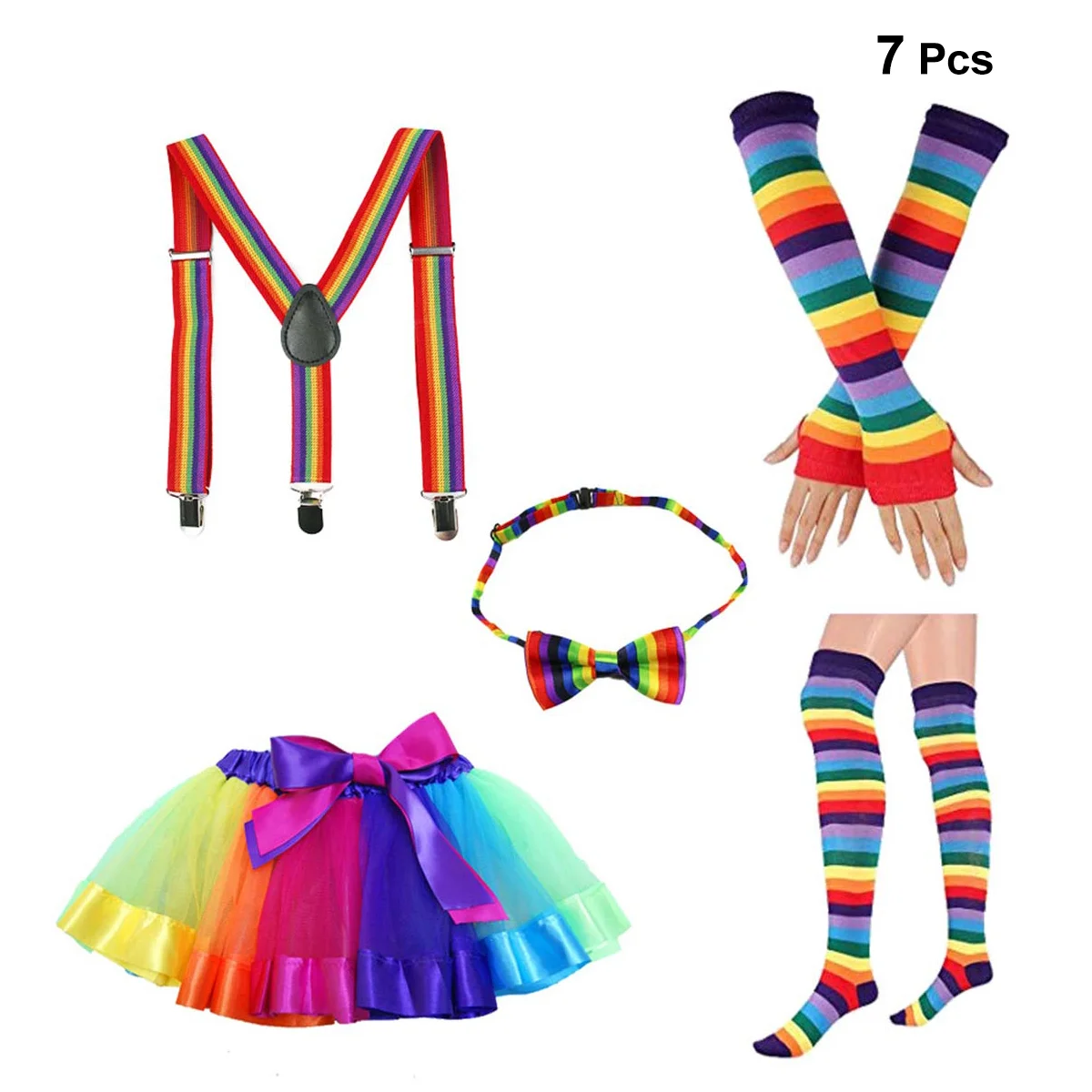 

Clown Costume Outfit for Girls Party Skirts Tutu Costumes Rainbow Outfits Women's