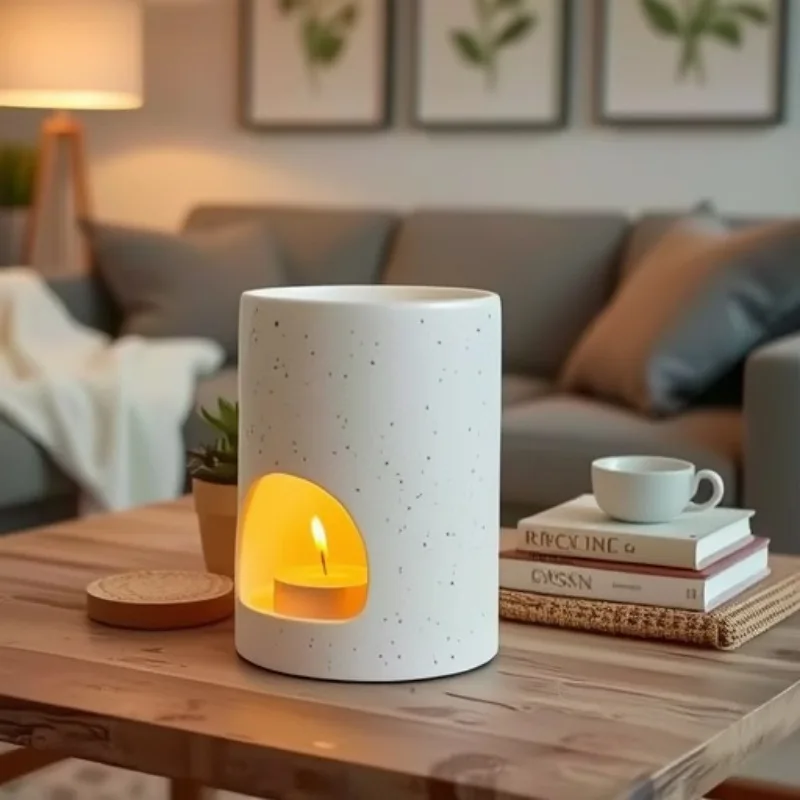 Simple Ceramic Aromatherapy Stove Essential Oil Wax Melt Incense Burner Bedroom Beauty Salon Fragrance Heater Tea Light Burner