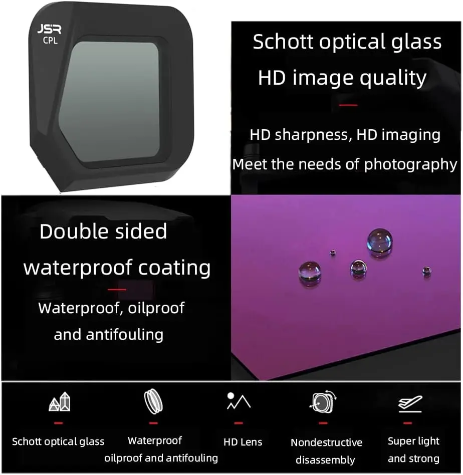 Coating Optical Glass UV ND CPL ND-PL Star Night Streak Blue Gold Lens Filter for DJI Mavic 3 Classic Drone