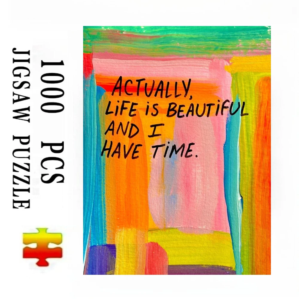 Colorful Abstract Quote Jigsaw Puzzles 500/1000/1200/2000 PCS Modern Wall Decor for Living Room Gift No Frame