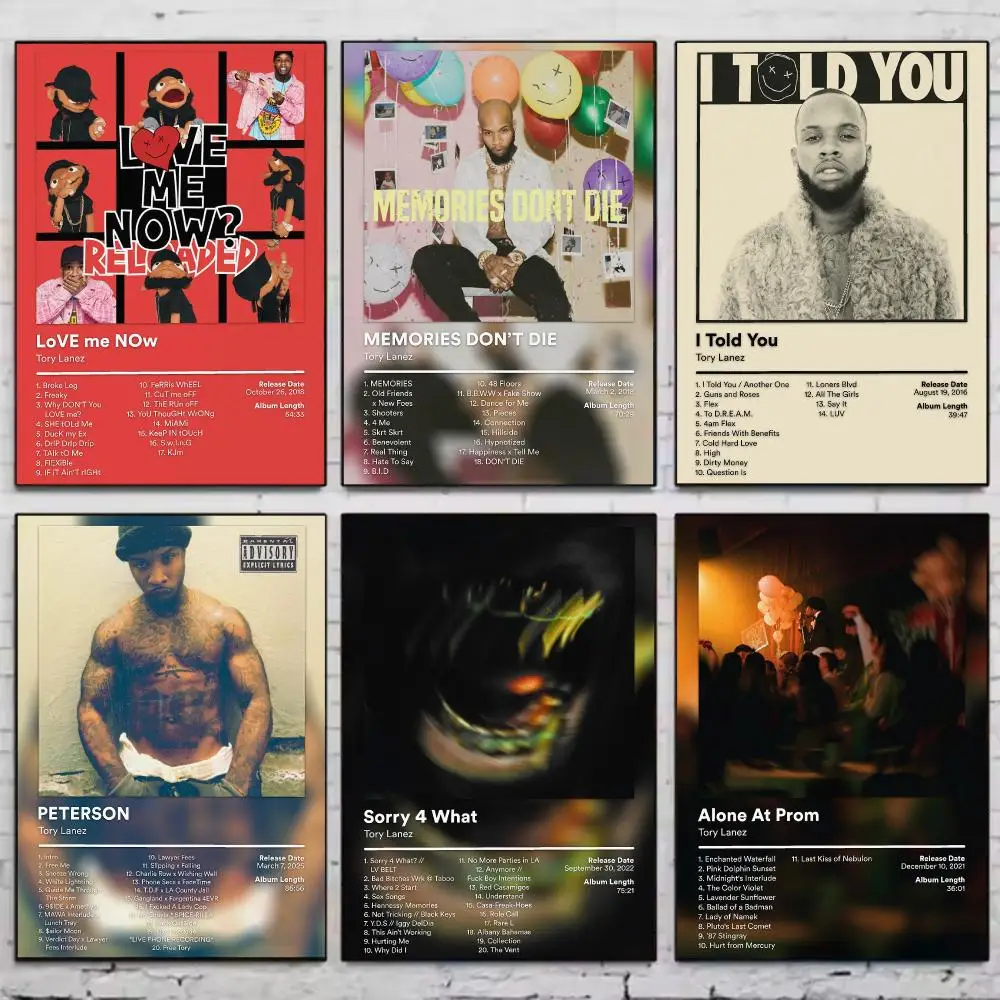Singer T-Tory Lanez Album Cover Poster Vintage Wall Art Aesthetic Room Decor Print Living Room Bedroom Home Decoration