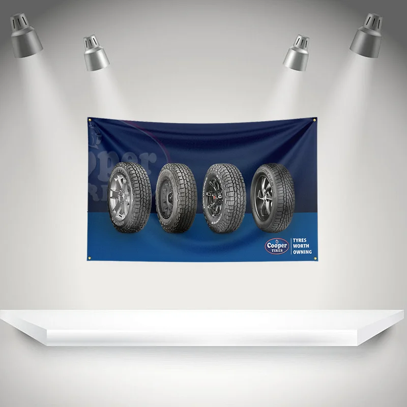 C-Cooper Tires Flag Auto Parts Tools Banner   HD Printing Tapestry Exhibition, Car Fans, Garage Decor