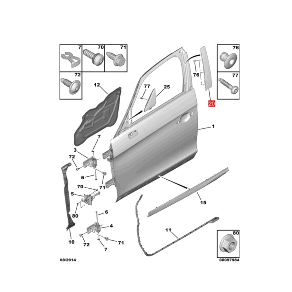 

Декоративная полоса дверной рамы, декоративная панель стойки 98034561XK 96874014XK для Citroen DS5 2013-2017-ABQF