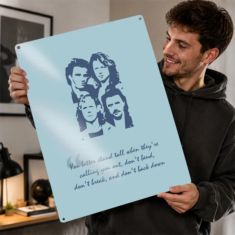 Bon Jovi Lyric Quote Printed Poster Customized Aluminum Metal Sign Motivational Theme Wall Art Made For Thoughtful Gift Buyers