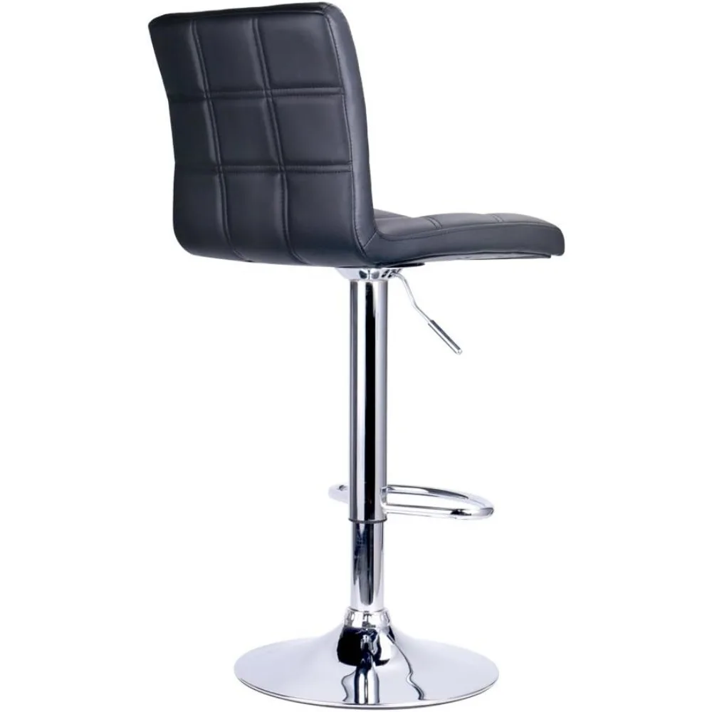 Leopard Print Modern Square PU Leather Bar Stools with Backrest, Set of 2, Swivel Bar Height Chairs