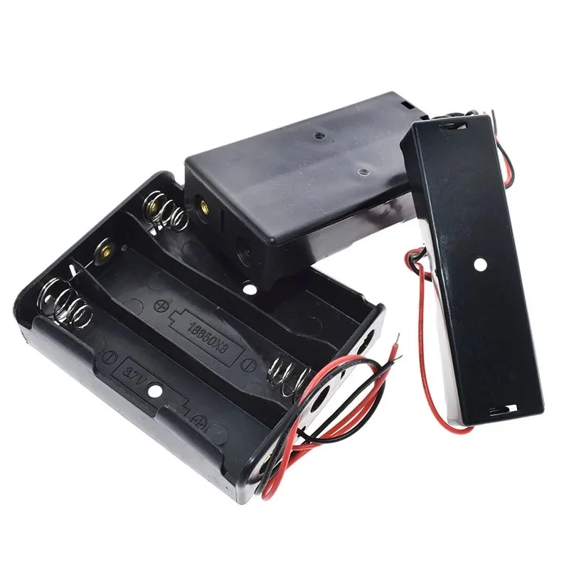 1X 2X 3X 4X Plastic Battery Case Holder Storage Box For 18650 Rechargeable Battery 1 2 3 4 Slot Container With Wire Lead Pin