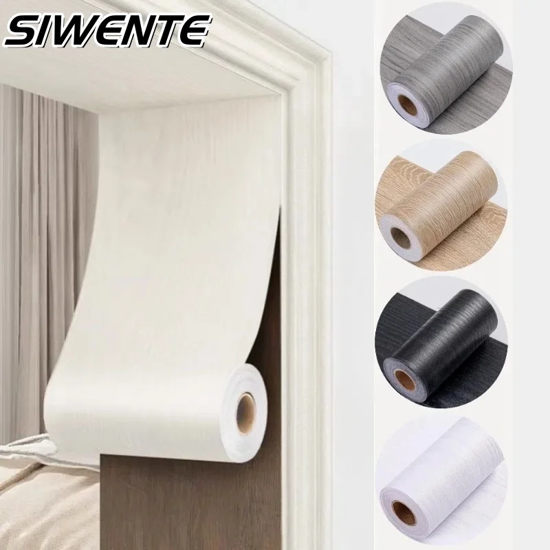 

Wood Grain Door Frame Border Sticker Repair Patch Self-adhesive Wall Sticker Home Decorative Waist Line Skirting Line Baseboard
