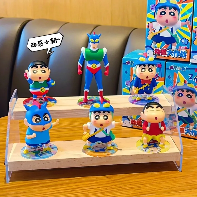 Kawaii Crayon Shin-chan Blind Box Ornament Anime Action Kamen Cute Child Toy Room Decoration Desktop Plush Toy Festival Gift
