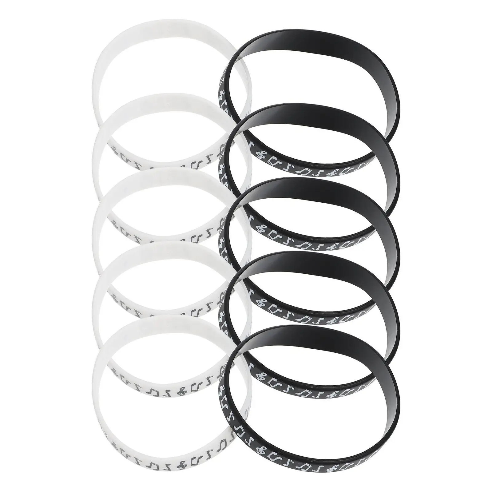 

10Pcs Music Festival Decorative Wristbands Comfortable Silicone Note Bracelets Electric Concert Gifts