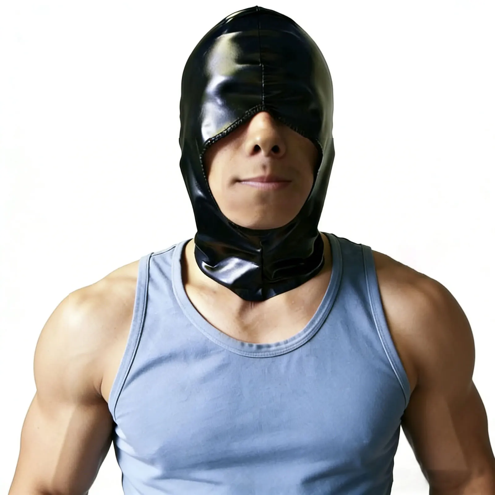 Patent Leather Face Mask Funny Prank Face Mask Headgear for Men Halloween Costume Accessory Clubwear Bar Nightclubs' Models Mask