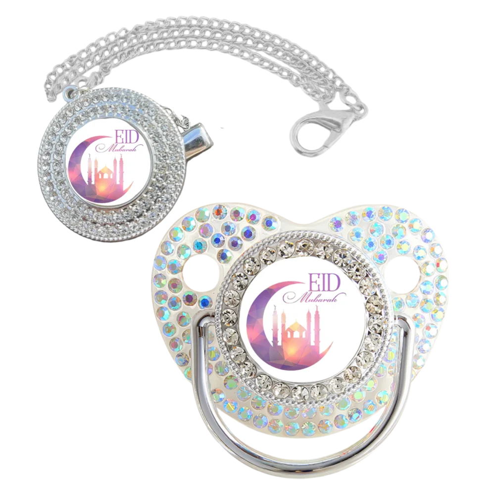 Muslin Print Baby Pacifier Clip Newborn Soother Silicone Teething Chew Toy Calm Comfort Infant Gift