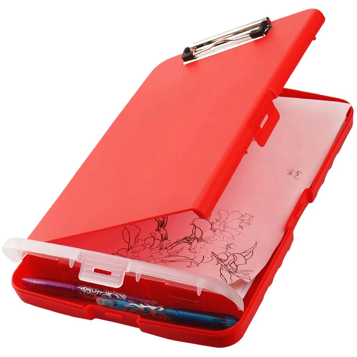 

ADP-Clip Board Organizer Clipboards with Storage Nursing Clipboard Foldable File Folder Plastic Clipboard (Orange)
